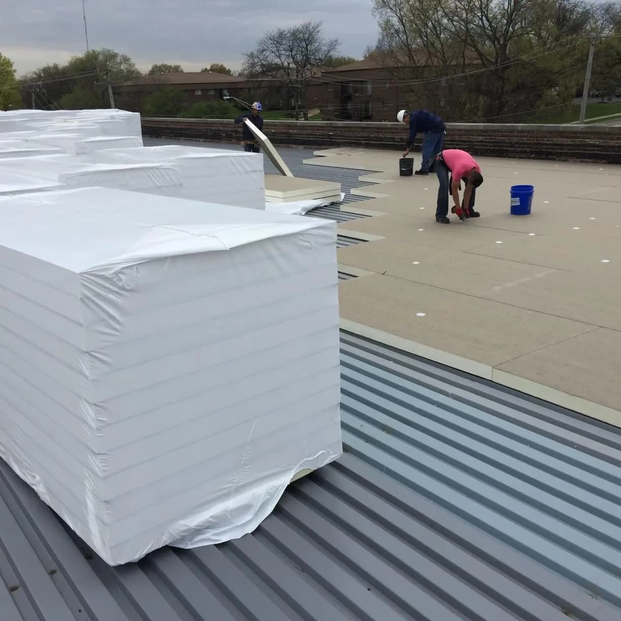 Commercial roof installation